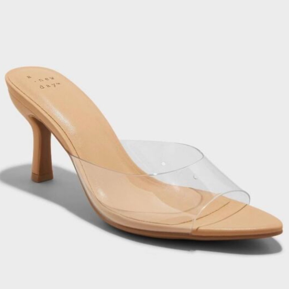 a new day Tan and Clear Heels